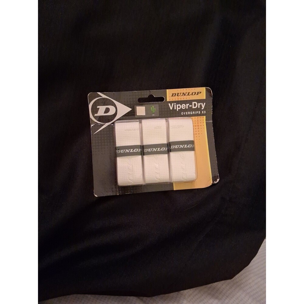 Dunlop Viper Dry 3-Pack White Overgrip Ultra Dry Tennis Racquetball Pickleball